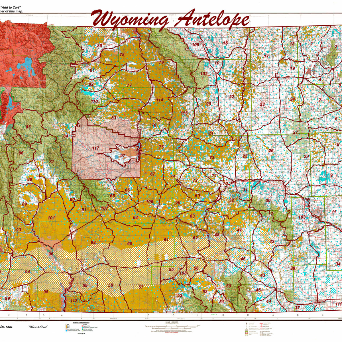 Wyoming Antelope Land Ownership. Hunt Data