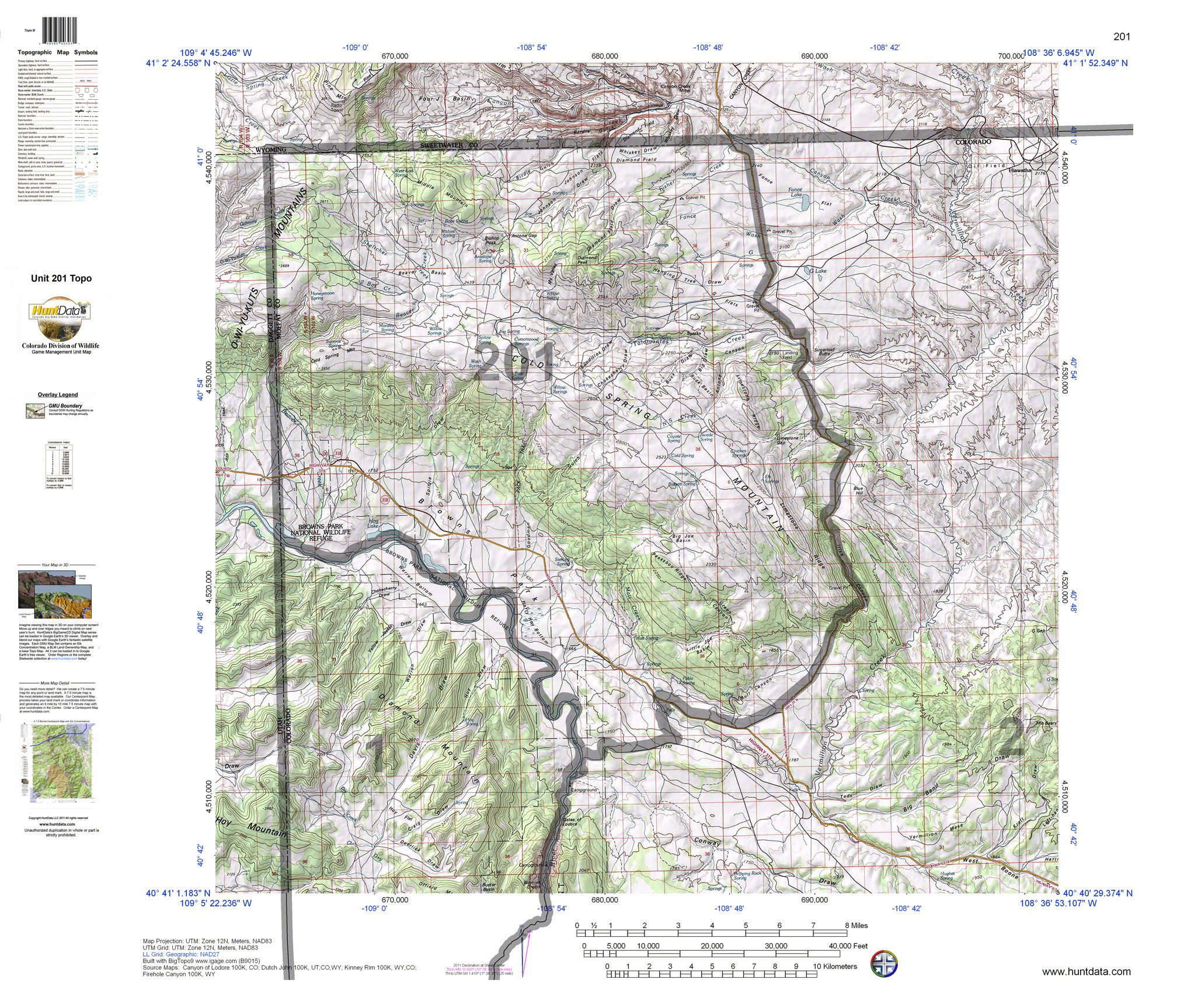 Colorado Antelope Unit Topo Map Hunt Data