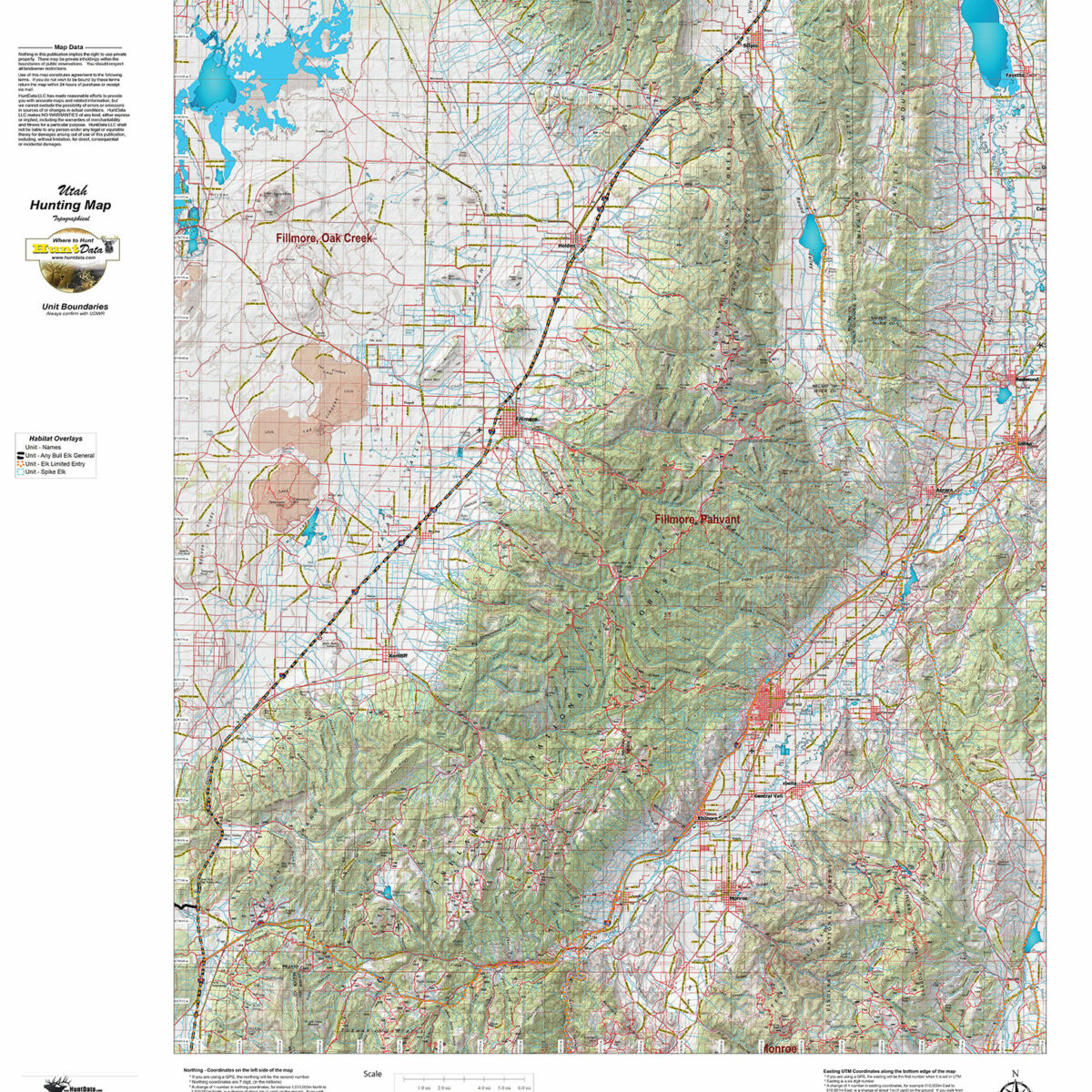 UT Elk Land Ownership Map. Hunt Data