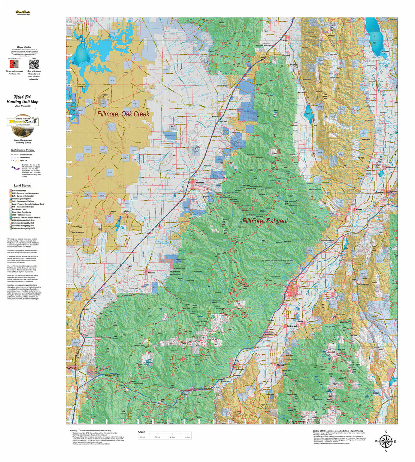 UT Elk Land Ownership Map. Hunt Data