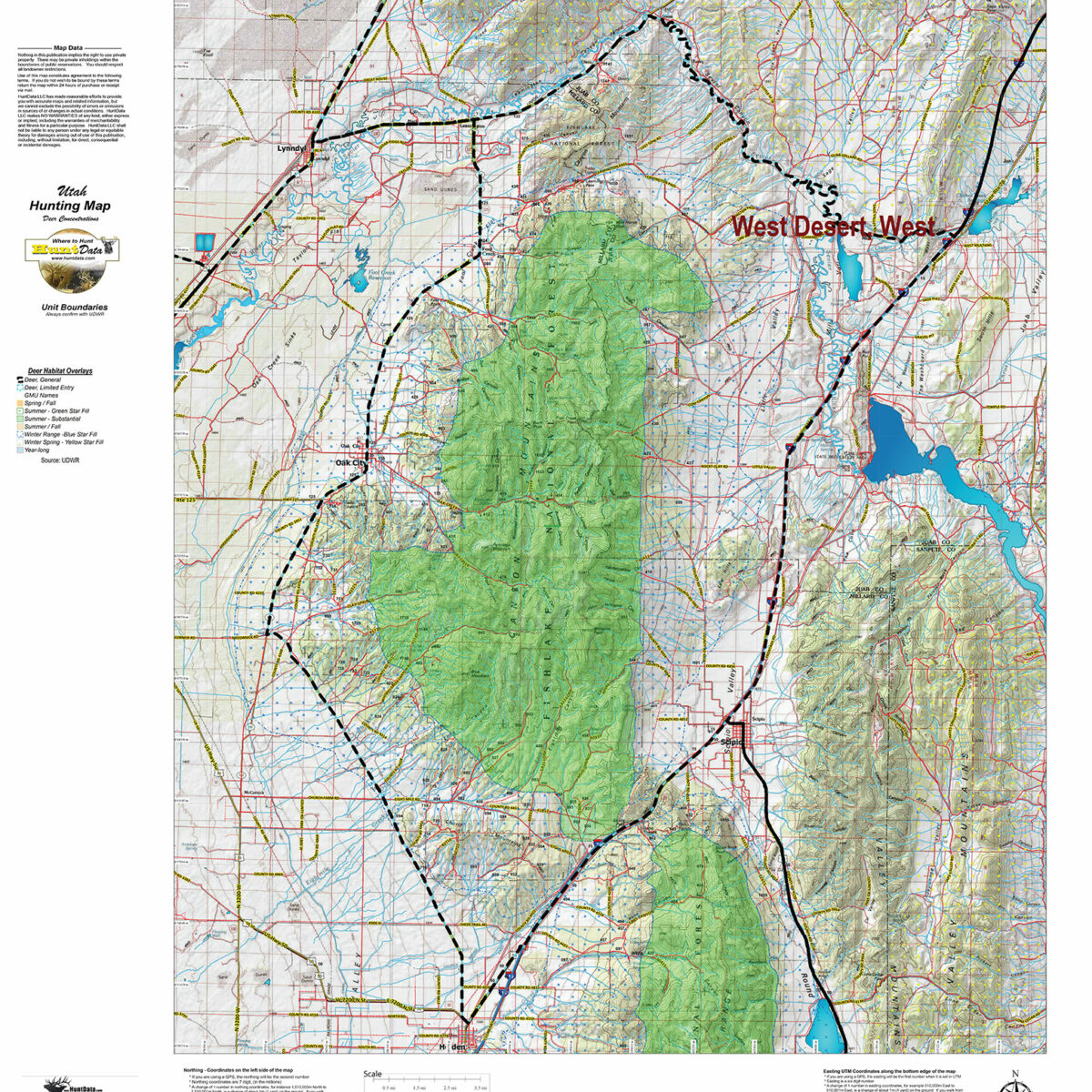 UT Elk Land Ownership Map. Hunt Data