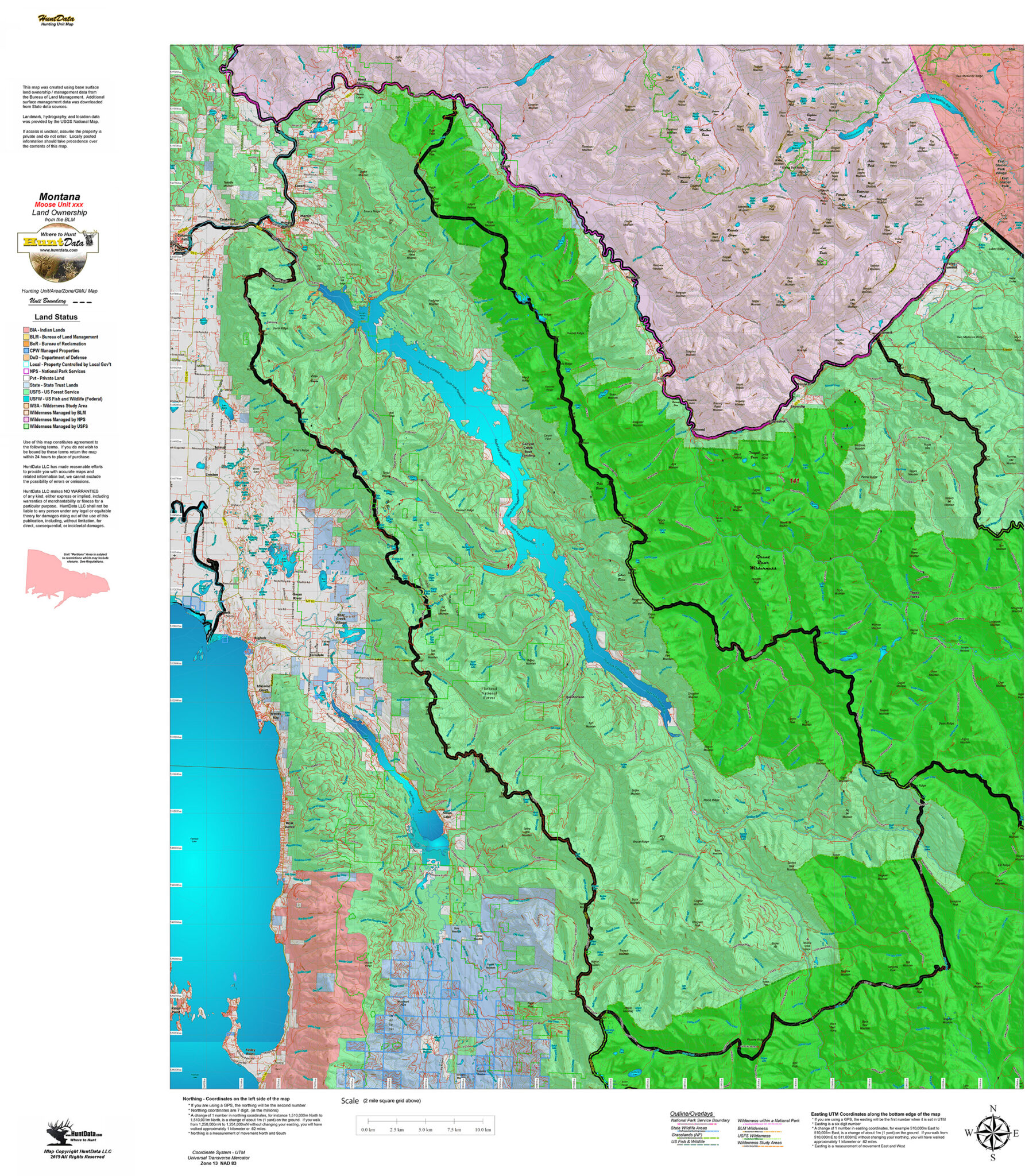 Montana Moose District Land Ownership Maps - Hunt Data